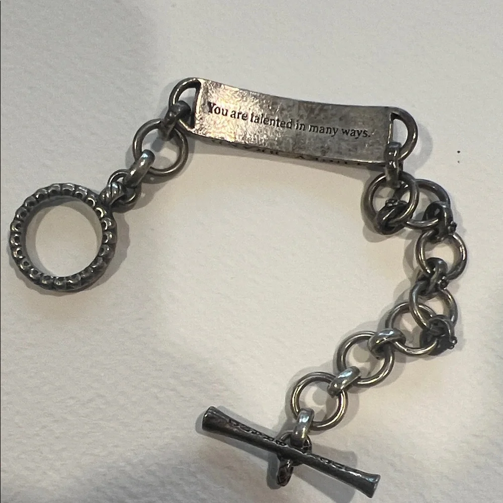 Lucky Brand Antique Silver tone Toggle Chain Bracelet - Picture 3 of 4